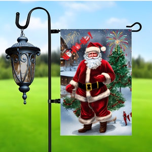 Happy New Year Garden Flag Sublimation Design, Santa Garden Flag design, Png for Sublimation, Ho ho ho 12x18 Garden Flag Digital Download