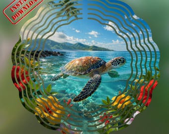 Tortue de mer tropicale PNG, conception de sublimation d'été côtière