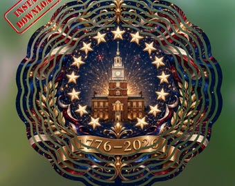 America 250 Wind Spinner PNG, 1776 2026 Célébration patriotique Design
