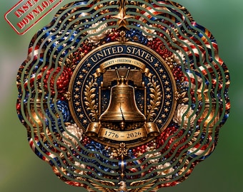 Éolienne Liberty Bell America 250 PNG, 1776 2026 Patriotic Design