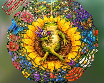 Tournesol Grenouille Tournesol PNG, Jardin de papillons sublimation Design