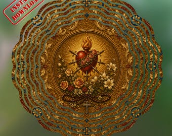 Sacred Heart of Jesus PNG, Byzantine Christian Wall Art, Catholic Floral Icon, Religious Cross Decor, Digital Download