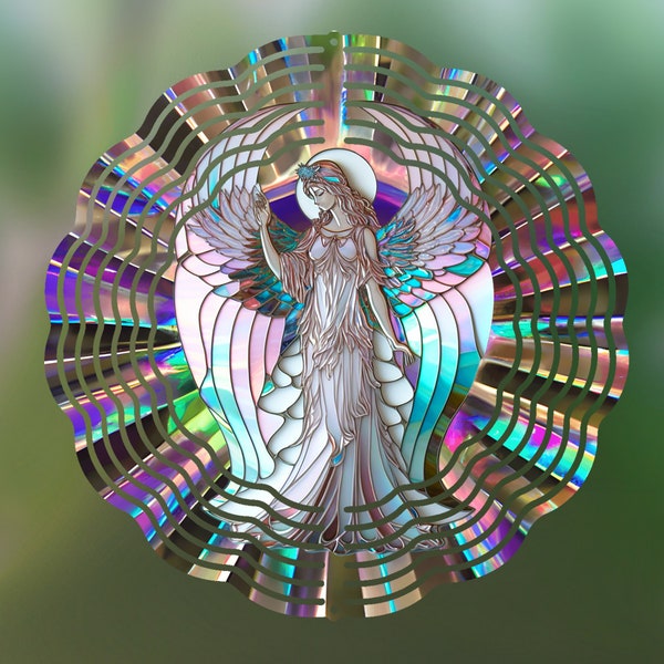 Angel Wind Spinner Sublimation Designs, Stained Glass Angel wind spinner Png, 10inch Windspinner design, Angel Png for Sublimation Download