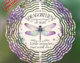 Dragonfly Wind Spinner PNG, Memorial Garden Flag Design, Lavender Hydrangea Sublimation Download