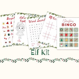 Kit de elfo, kit de travessuras de elfo, kit de prateleira de elfo, kit de elfo para impressão, notas de elfo, elfo para impressão, atividades de elfo, atividades de Natal, palhaçadas de elfo
