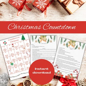 Christmas Countdown, Christmas Countdown Calendar, Countdown Calendar, Days Until Christmas Countdown, Kids Advent Calender, Advent Calendar