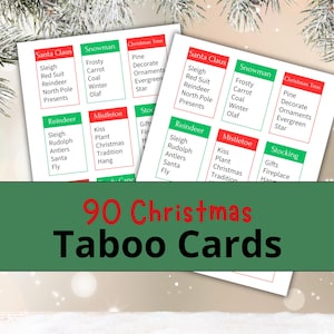 Christmas Taboo Cards, Holiday Taboo, Christmas Taboo Game, Christmas Taboo, Christmas Charades, Christmas Trivia, Adult Christmas Game