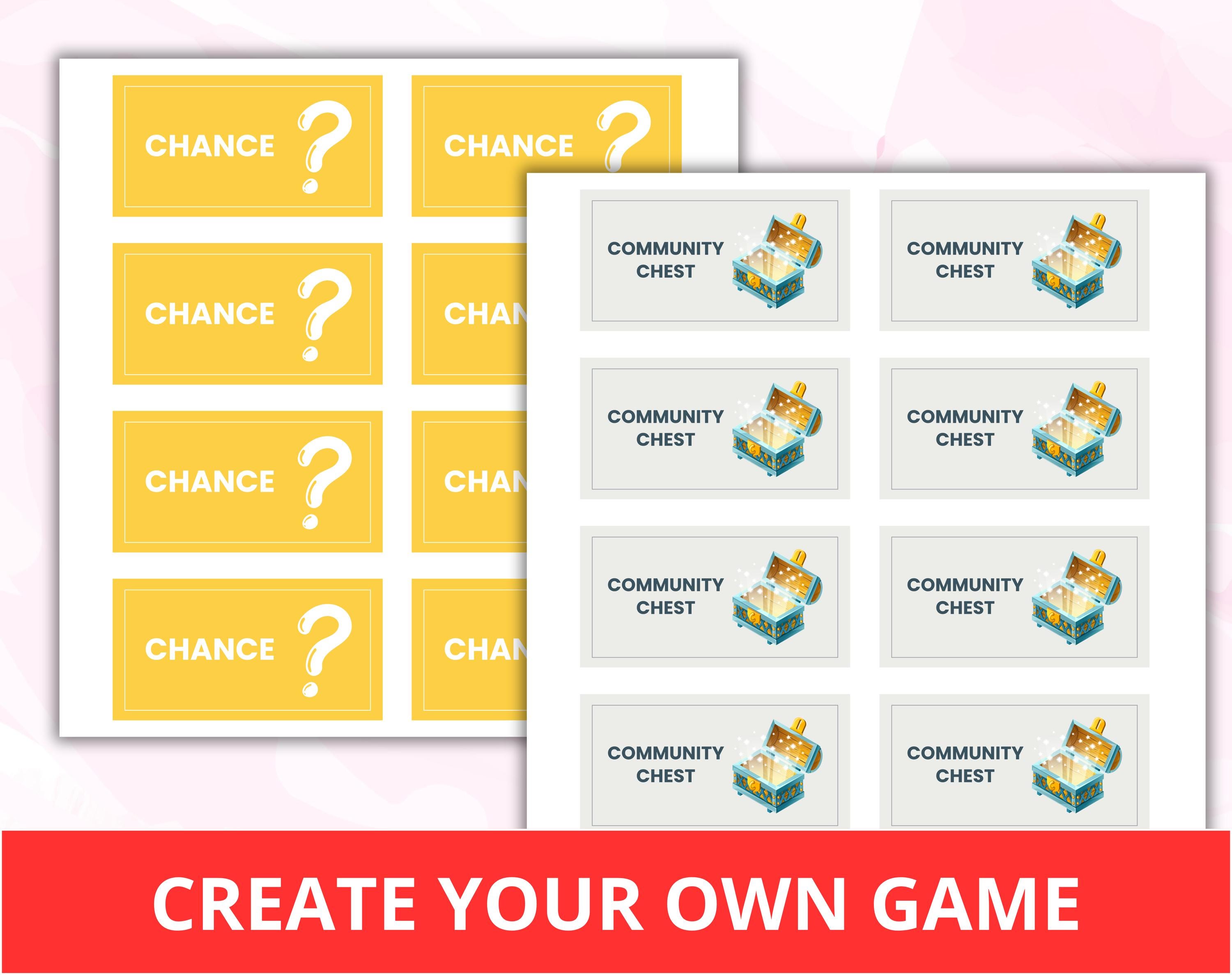 Custom Printable Monopoly Template Personalized Game Board DIY Canva ...