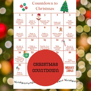 Christmas Countdown, Christmas Countdown Calendar, Countdown Calendar, Days Until Christmas Countdown, Kids Advent Calender, Advent Calendar