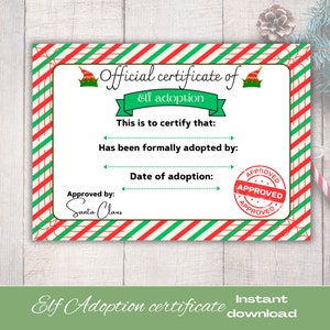 Elf adoption certificate, Elf certificate, Elf note, Adoption certificate, Elf letter template, Elf letter, Elf Kit, Elf printable