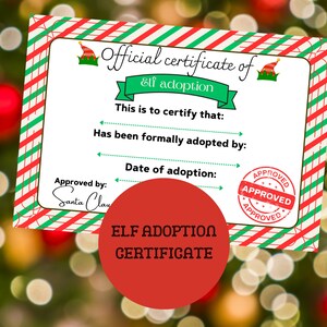 Elf adoption certificate, Elf certificate, Elf note, Adoption certificate, Elf letter template, Elf letter, Elf Kit, Elf printable