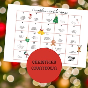 Christmas Countdown, Christmas Countdown Calendar, Countdown Calendar, Days Until Christmas Countdown, Kids Advent Calender, Advent Calendar
