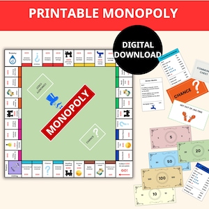Monopoly, Brettspiele, Monopoly Vorlage, Familienspiele, Weihnachtsfeier, Monopoly, Instant Download
