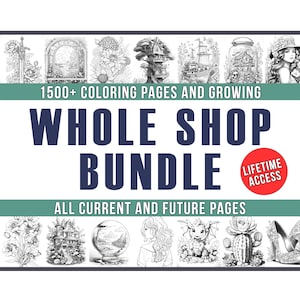 Coloring Pages Whole Shop Bundle Adults Coloring Book, Grayscale Coloring Books Shop Bundle, Coloring Sheets Digital Download Printable PDF