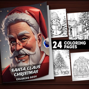 Frohe Weihnachten Malvorlagen, Weihnachten Malbuch, Erwachsene + Kinder, Graustufen Ausmalen, Sofort Download, Printable PDF, Geschenk