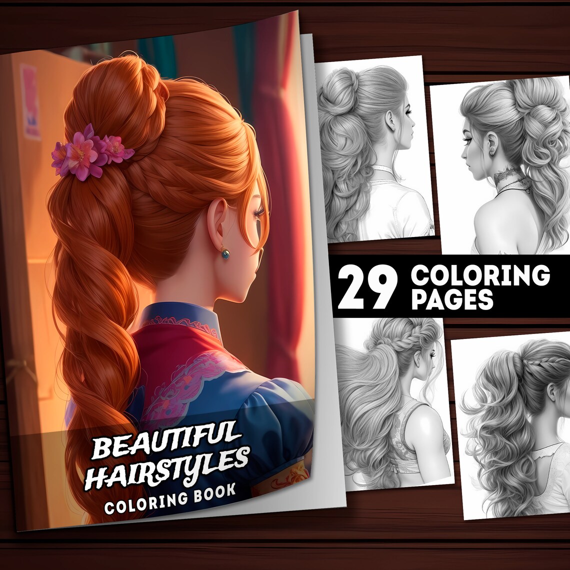 29 Charming Hairstyle Coloring Pages, Printable Hair Coloring Book ...