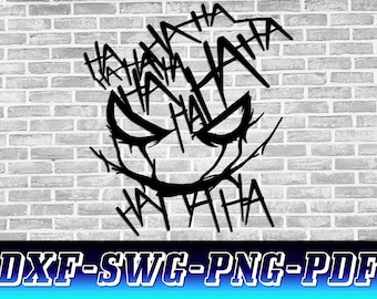 Haha joker Svg Dxf,  Ha ha ha Svg, joker Smile, Bat Svg, Joker Svg, Joker Dc, Joker Wall Art, Laser Cut File, Wall Decor, Digital File