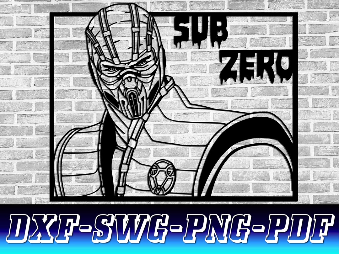 Subzero Mortal Kombat SVG DXF, Retro Gaming Art Characters, Sub Zero