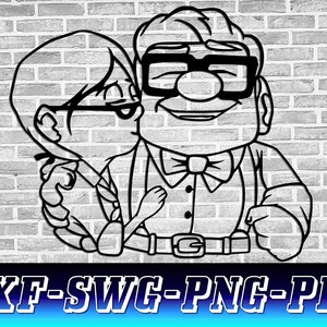 Carl y Ellie svg png, up svg, carl svg, ellie svg, su carl su ellie png, archivos svg para cricut, descarga instantánea