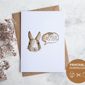 Buona Pasqua / Illustrazione / Cartolina digitale / Cartolina stampabile / Download istantaneo / Disegni originali / Auguri di Pasqua