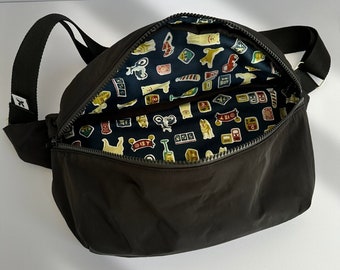 Japan Tokyo Shiba Kawaii Black Water Resistant Large Belt Bag Waist Bag Bumbag Fanny Pack