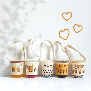 Boba Bubble Milk Tea Bechertragetasche Cup Holder Getränkehalter Bild 1