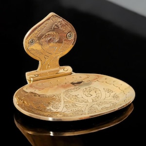 Solid Brass Soap Dish – Unlacquered Vintage Soap Holder, Moroccan Bathroom Decor, Brass Bathroom Accessories.