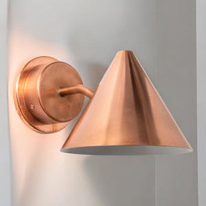 Monopoint Copper Wall Sconce, Reddish-Golden Wall Light, Warm Copper Lamp, Minimalist Indoor & Outdoor Wall Mounted Lamp For Your Home