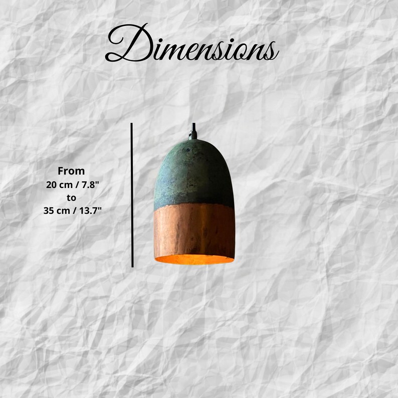 Oxidized Copper Pendant Light, Copper Farmhouse Pendant Lamp, Green Patina Hanging Lamps for Kitchen Island Ceiling Light, Art Deco Lamp image 2