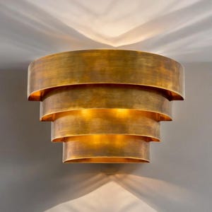 Oxidized Metal Wall Sconce, Wall Mounted lamp, Brass Sconce Light, Wall Light, , Contemporary Brass Wall Light,  Vintage Art Deco Wall Lamp