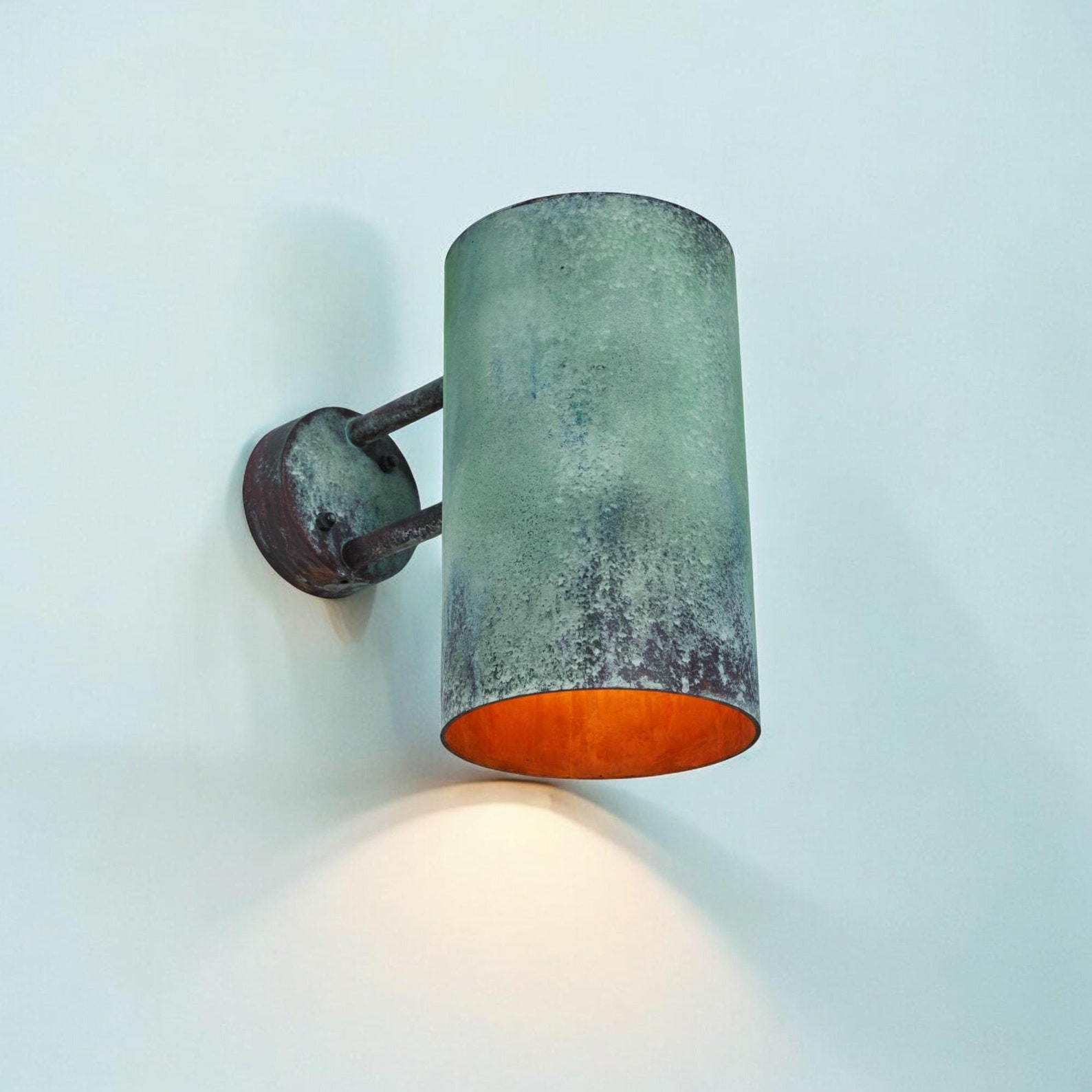 Oxidized Wall Sconce, Green Wall Light, Cylindrical Wall Light ...