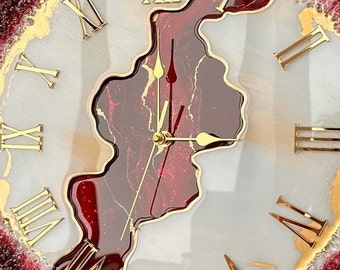 Fancy Resin Wall Clock | Modern Wall Watch |  Red Resin Clock | black resin watch | Best Wedding Gift | Circle Wall Watch  | resin watch