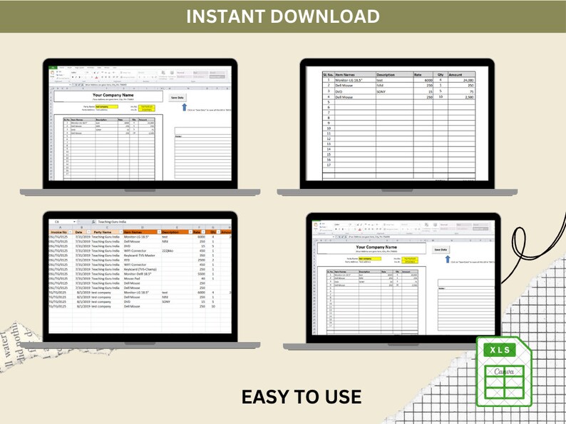 Auto Save Excel Billing Software Etsy Auto save excel billing software etsy