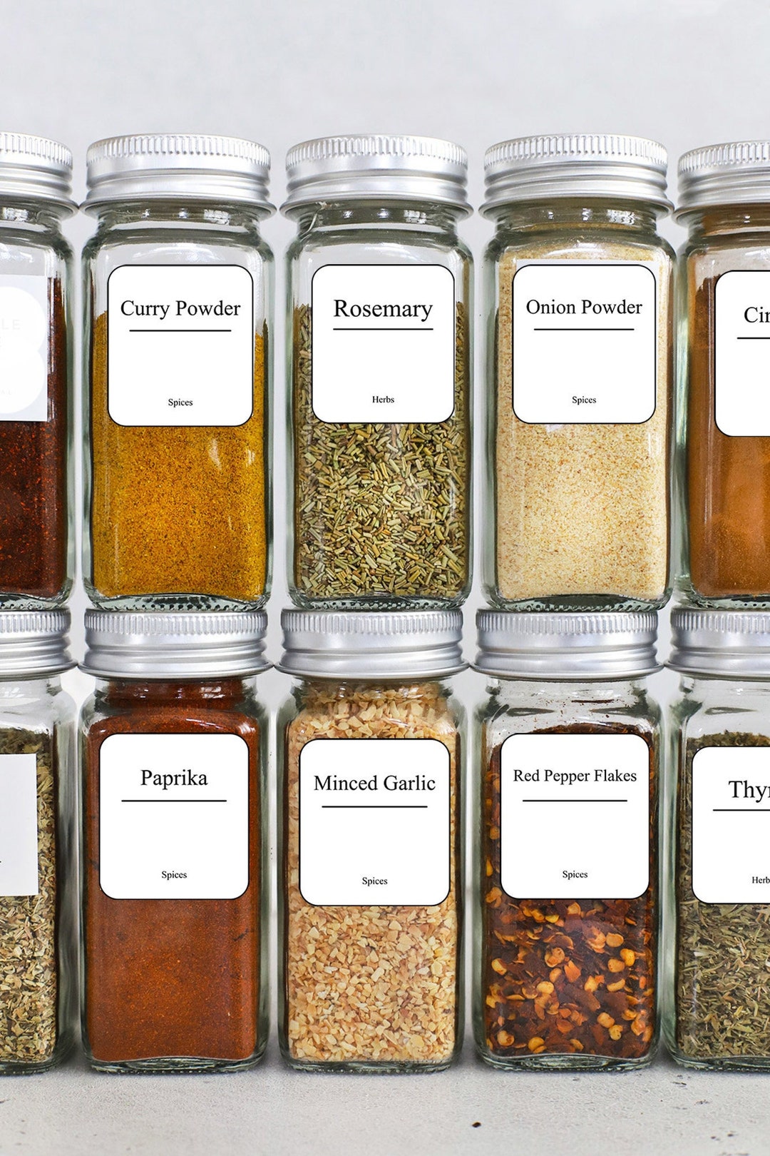 20 X Herb Jar Labels Classic Design Vinyl Sticker Panty Black Etsy