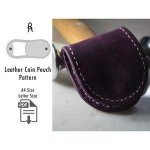 Leder Münzbeutel digitales pdf Muster, Geldbörse Muster pdf, Leder Münztasche Vorlage, Ledertasche pdf Muster, Leder Muster pdf