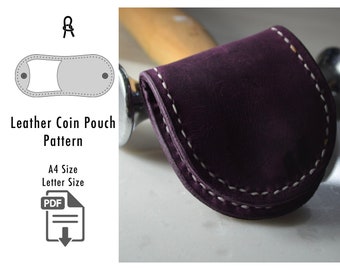 Leather Coin Pouch PDF Pattern, DIY Coin Purse Template (Digital Download)