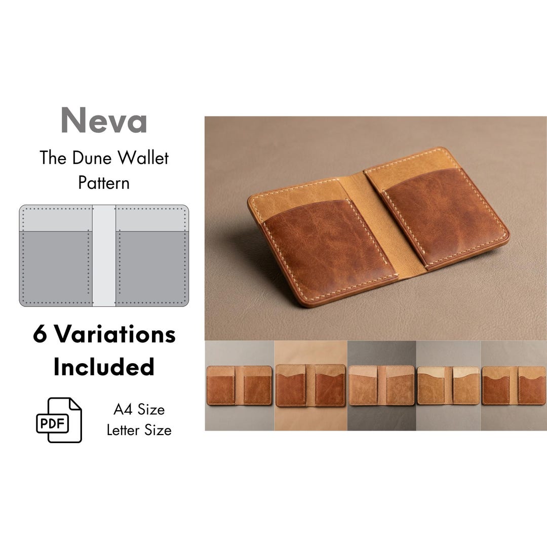 Dune Wallet PDF Pattern, Leather Template, 6 Variations (digital ...