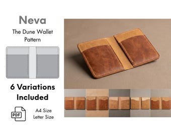 Dune Wallet PDF Pattern, Leather Template, 6 Variations (Digital Download)
