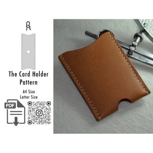 Modèle en cuir de porte-cartes, modèle pdf de portefeuille, modèle pdf en cuir, modèle de porte-cartes, modèle de portefeuille compact, modèle de portefeuille mince