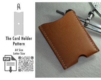 Handmade Slim Leather Cardholder Template (PDF Pattern)