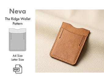 Ridge Wallet Leather Cardholder Pattern, Minimalist Template (A4/Letter)