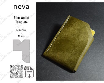 Leather Wallet PDF Pattern, Cardholder Template (Digital Download)