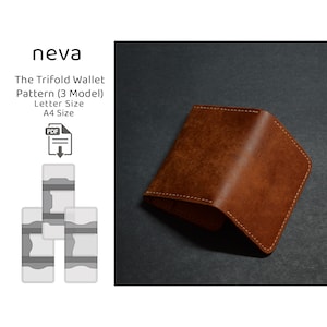 Die dreifache Brieftasche Muster pdf , Leder Brieftasche Muster, Kartenhalter Muster, kompakte Brieftasche Muster, schlanke Brieftasche Muster, Leder Muster