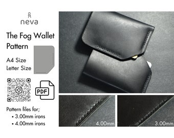 The Fog Leather Wallet PDF Pattern, Minimalist Cardholder Template