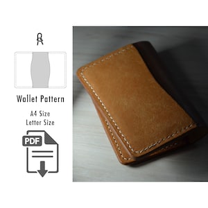 Plantilla de billetera de cuero, patrón de cuero para principiantes, plantilla de tarjetero, patrón de billetera compacta, patrón de billetera delgada, patrón de cuero en PDF