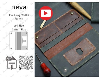 Leather Long Wallet Pattern, Long Wallet Pdf Template, Wallet Pattern, Leather Wallet Pattern, Leather Pattern Pdf, Long Wallet Pdf