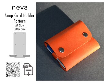 Leather Cardholder Template, DIY Snap Wallet Pattern (PDF)