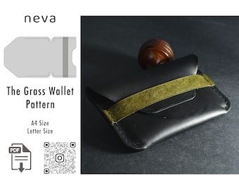 Grass Leather Wallet PDF Pattern, Cardholder Template (A4/Letter)
