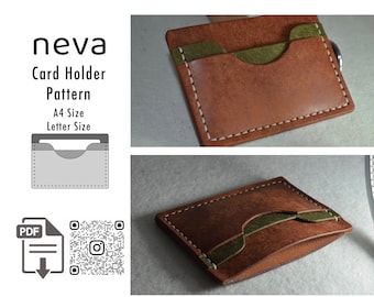 Leather Card Holder Template, Compact Wallet Pattern (PDF)
