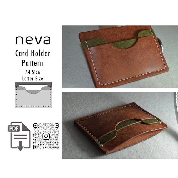 Leather Card Holder Template, Compact Wallet Pattern (PDF)